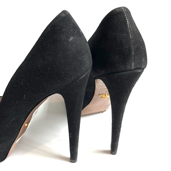 Prada Nero Camoscio Basic Platform Pumps - Picture 8 of 10
